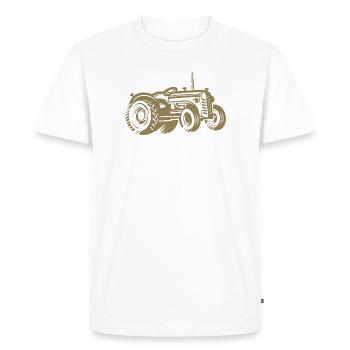 Silhouette de tracteur Agriculture agricole - T-shirt Premium bio Homme - blanc - Devant - Nico (187cm)