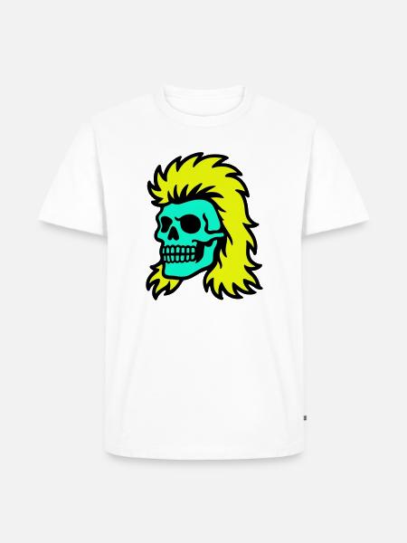 Mullet Skull - Men's Premium Organic T-Shirt - white
