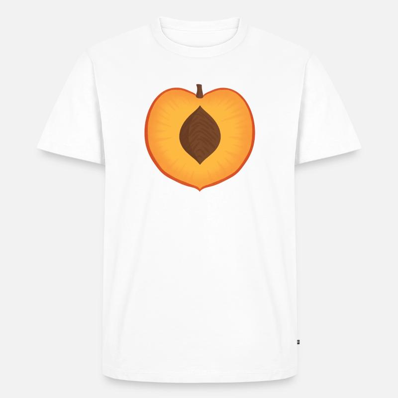 Lebendiger Pfirsich mit Samendetail - Männer Premium Bio T-Shirt - Weiß