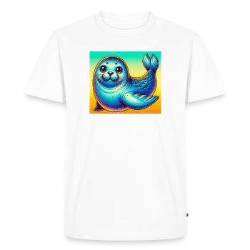 Phoque - T-shirt Premium bio Homme - blanc - Devant - Nico (187cm)