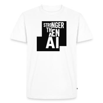 Strong Tea AI Solidarity Design - Men's Premium Organic T-Shirt - white - Front - Nico (187cm)