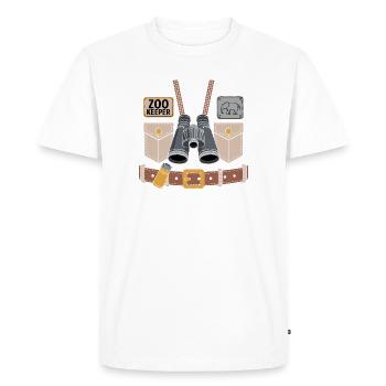 Zoo Keeper Binoculars T-Shirt Design - Men's Premium Organic T-Shirt - white - Front - Nico (187cm)