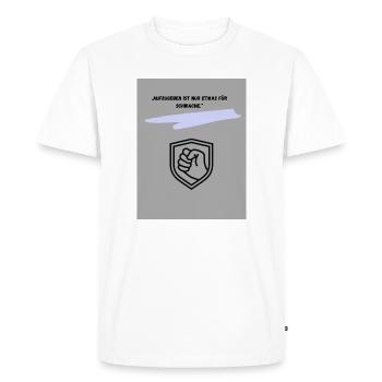 Motivational symbol of protection pressure - Men's Premium Organic T-Shirt - white - Front - Nico (187cm)