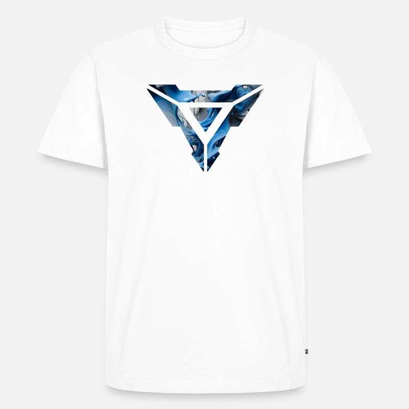 Abstract Blue Fluid Triangular Design - Men's Premium Organic T-Shirt - white