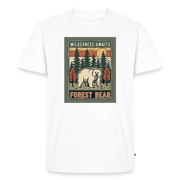 Motif d’ours chasseur de la nature sauvage - T-shirt Premium bio Homme - blanc - Devant - Nico (187cm)