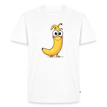 Banane ludique avec de grands yeux - T-shirt Premium bio Homme - blanc - Devant - Nico (187cm)
