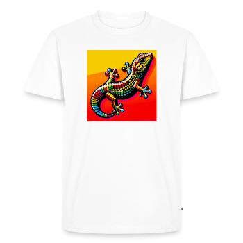 Gecko - T-shirt Premium bio Homme - blanc - Devant - Nico (187cm)