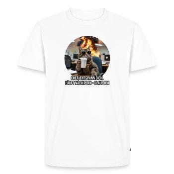 Drôle de chat de bureau disant design - T-shirt Premium bio Homme - blanc - Devant - Nico (187cm)