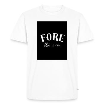 Fore the Win - Men's Premium Organic T-Shirt - white - Front - Nico (187cm)