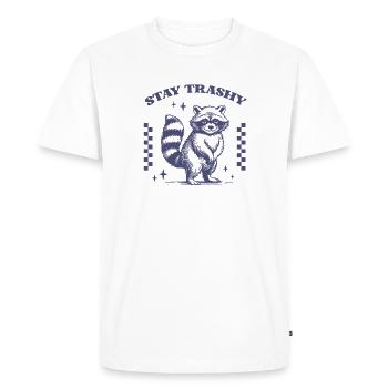 Suscite la curiosité lodikare Raccoon Design - T-shirt Premium bio Homme - blanc - Devant - Nico (187cm)