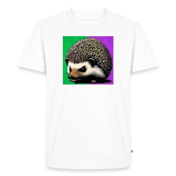 hedgehog - Men's Premium Organic T-Shirt - white - Front - Nico (187cm)