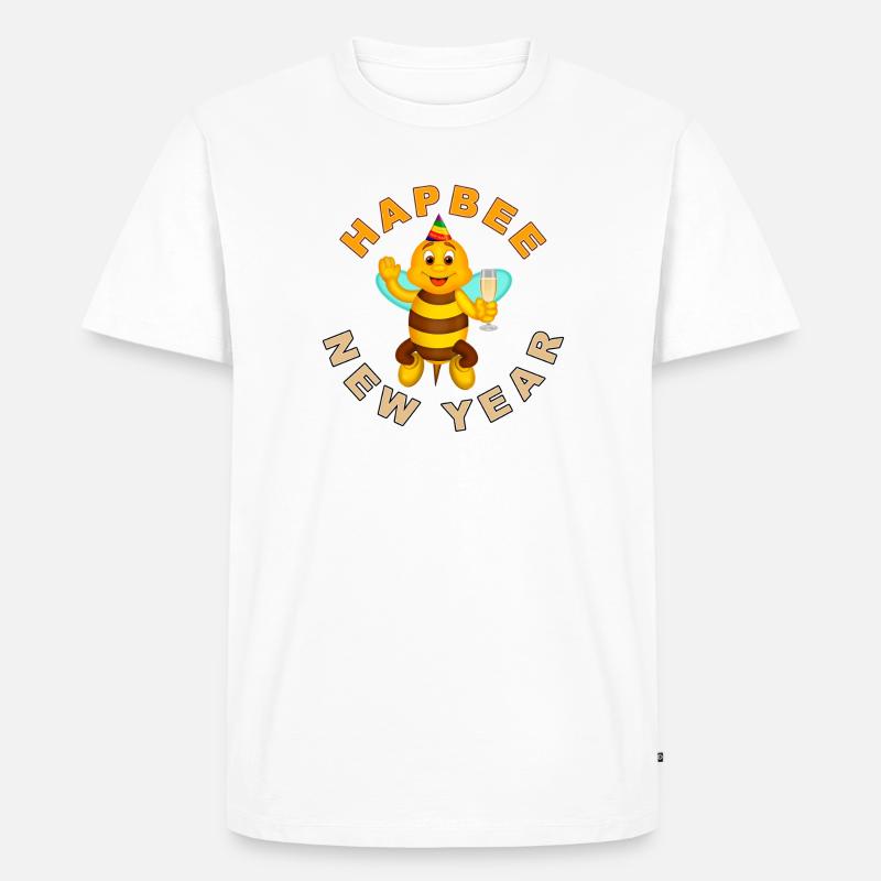 HAPBEE Neujahr mit Text 2 - Männer Premium Bio T-Shirt - Weiß