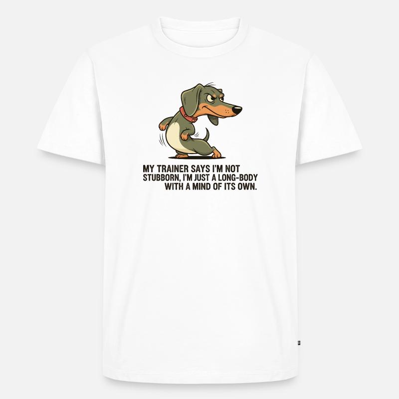 Langkörper mit eigenem Kopf - Männer Premium Bio T-Shirt - Weiß