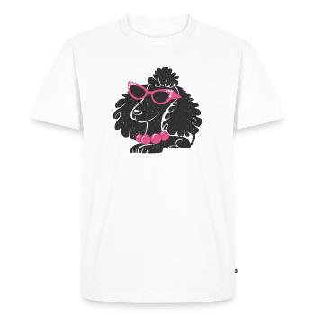 Funny Poodle - Men's Premium Organic T-Shirt - white - Front - Nico (187cm)