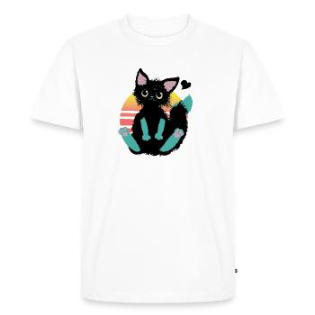 Chat Doodle - T-shirt Premium bio Homme - blanc - Devant - Nico (187cm)