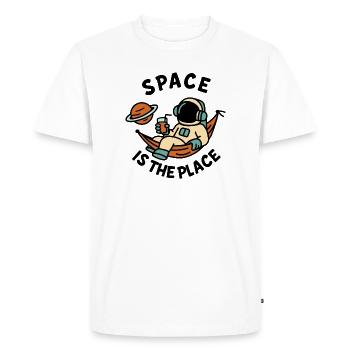 Space Explorer Astronaut Relaxing Design - Men's Premium Organic T-Shirt - white - Front - Nico (187cm)