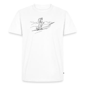Ski tourers-black-outline - Men's Premium Organic T-Shirt - white - Front - Nico (187cm)