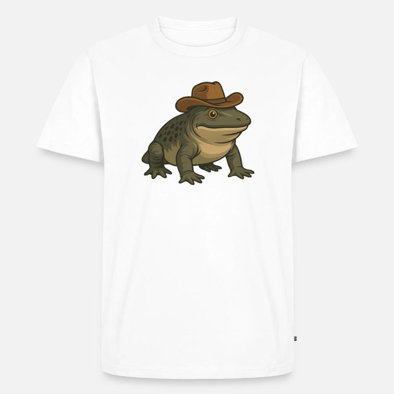 Urzeitliches Amphibium Cartoon Texas Evolution - Männer Premium Bio T-Shirt - Weiß