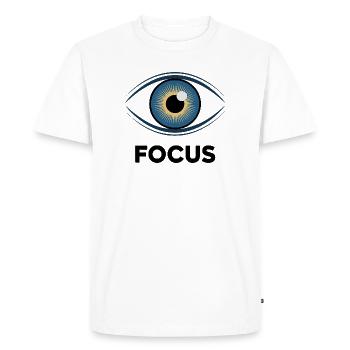 Motif œil céleste en forme de soleil - T-shirt Premium bio Homme - blanc - Devant - Nico (187cm)