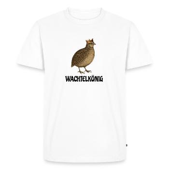 Imprimé râle des genêts - T-shirt Premium bio Homme - blanc - Devant - Nico (187cm)