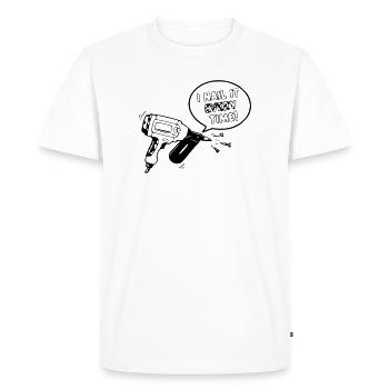 Humorous toy design with nail tool - Men's Premium Organic T-Shirt - white - Front - Nico (187cm)