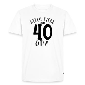 Joyeux 40e anniversaire Papi - T-shirt Premium bio Homme - blanc - Devant - Nico (187cm)