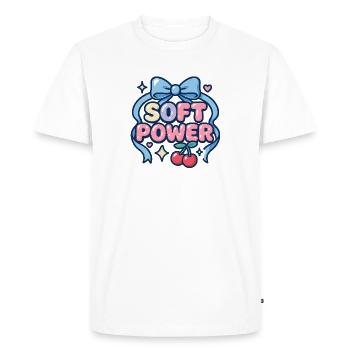 Soft Power – Boucle Kawaii - T-shirt Premium bio Homme - blanc - Devant - Nico (187cm)