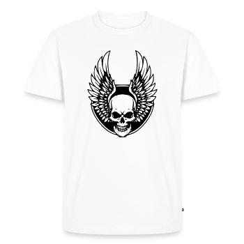 Griffe de mort avec ailes d’ange - T-shirt Premium bio Homme - blanc - Devant - Nico (187cm)