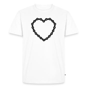 Heart-shaped bicycle chain – Creative design - Men's Premium Organic T-Shirt - white - Front - Nico (187cm)