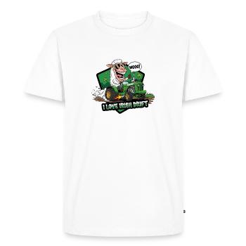 Irish Drift Sheep Car Design - Men's Premium Organic T-Shirt - white - Front - Nico (187cm)
