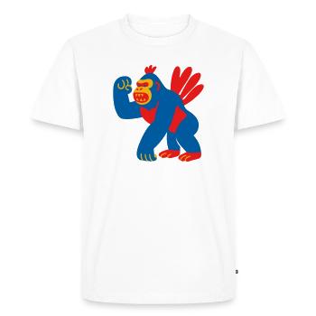 Popart Fantasy Gorilla - Men's Premium Organic T-Shirt - white - Front - Nico (187cm)