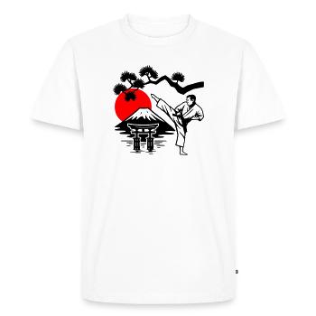 Karaté Nature - T-shirt Premium bio Homme - blanc - Devant - Nico (187cm)