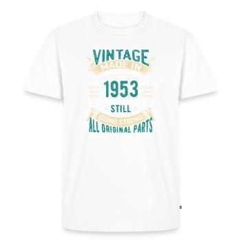 Typographie inspirée du style vintage de 1953 - T-shirt Premium bio Homme - blanc - Devant - Nico (187cm)