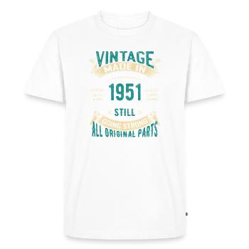 Vintage 1951 Made In Still Going Strong - Men's Premium Organic T-Shirt - white - Front - Nico (187cm)