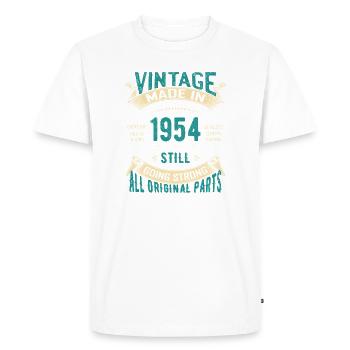 Vintage 1954 Retro Inspired Design - Men's Premium Organic T-Shirt - white - Front - Nico (187cm)