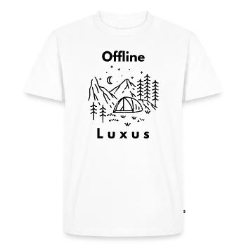 Le camping hors ligne, c’est le luxe - T-shirt Premium bio Homme - blanc - Devant - Nico (187cm)