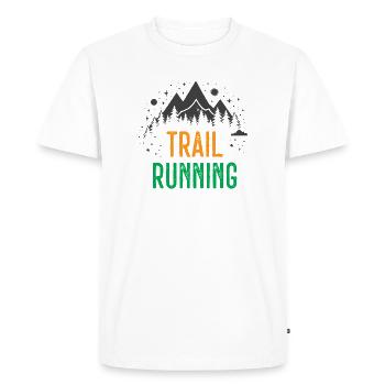 Course sur sentier - T-shirt Premium bio Homme - blanc - Devant - Nico (187cm)