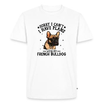 Illustration expressive de bouledogue français - T-shirt Premium bio Homme - blanc - Devant - Nico (187cm)