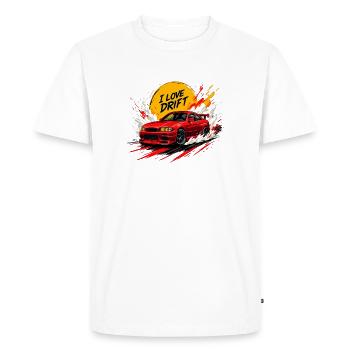 Red Drift Car Splash Artwork - Men's Premium Organic T-Shirt - white - Front - Nico (187cm)