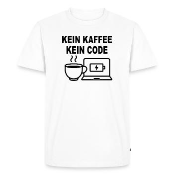 Kein Kaffee Kein Code – Funny Programmer Design - Men's Premium Organic T-Shirt - white - Front - Nico (187cm)