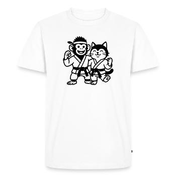 Amis du karaté - T-shirt Premium bio Homme - blanc - Devant - Nico (187cm)