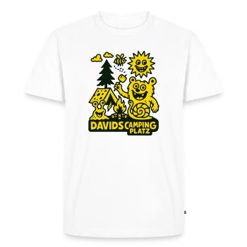 Le camping de David - T-shirt Premium bio Homme - blanc - Devant - Nico (187cm)