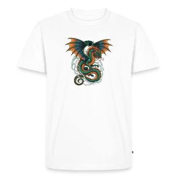 Dragon - Men's Premium Organic T-Shirt - white - Front - Nico (187cm)