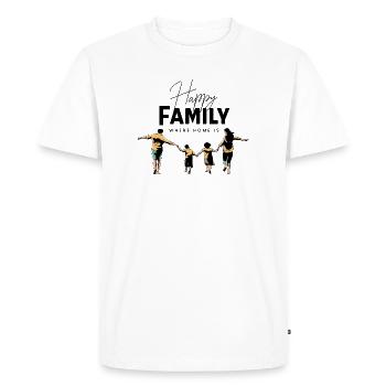 Famille - T-shirt Premium bio Homme - blanc - Devant - Nico (187cm)