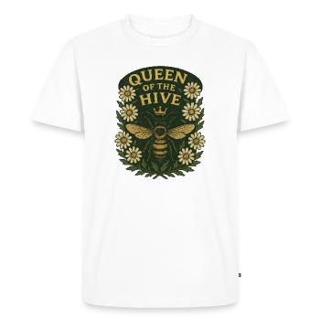 Reine de la Ruche Floral Insigne - T-shirt Premium bio Homme - blanc - Devant - Nico (187cm)