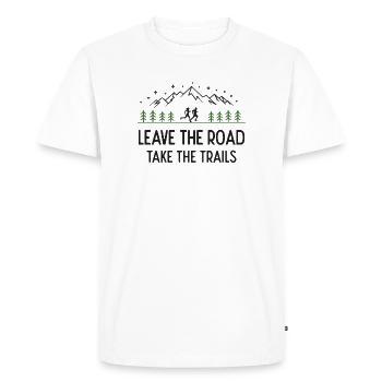 Trail Running - Quittez la route, prenez les sentiers - T-shirt Premium bio Homme - blanc - Devant - Nico (187cm)