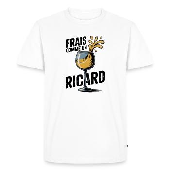 Wine glass with humorous splashes - Men's Premium Organic T-Shirt - white - Front - Nico (187cm)
