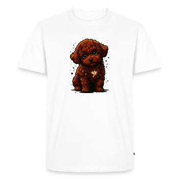 Illustration de caniche de dessin animé charmant, j'adore les chiens - T-shirt Premium bio Homme - blanc - Devant - Nico (187cm)