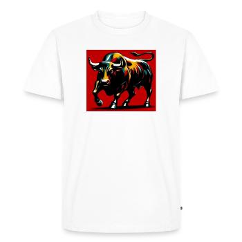 bull - Men's Premium Organic T-Shirt - white - Front - Nico (187cm)