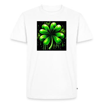 Four-leaf clover - Men's Premium Organic T-Shirt - white - Front - Nico (187cm)